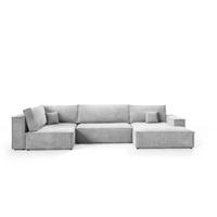 WOHNLANDSCHAFT Pablo Maxi mit Schlaffunktion Hellgrau Cord - Hellgrau, Textil (397/85/148cm) - Bromarkt