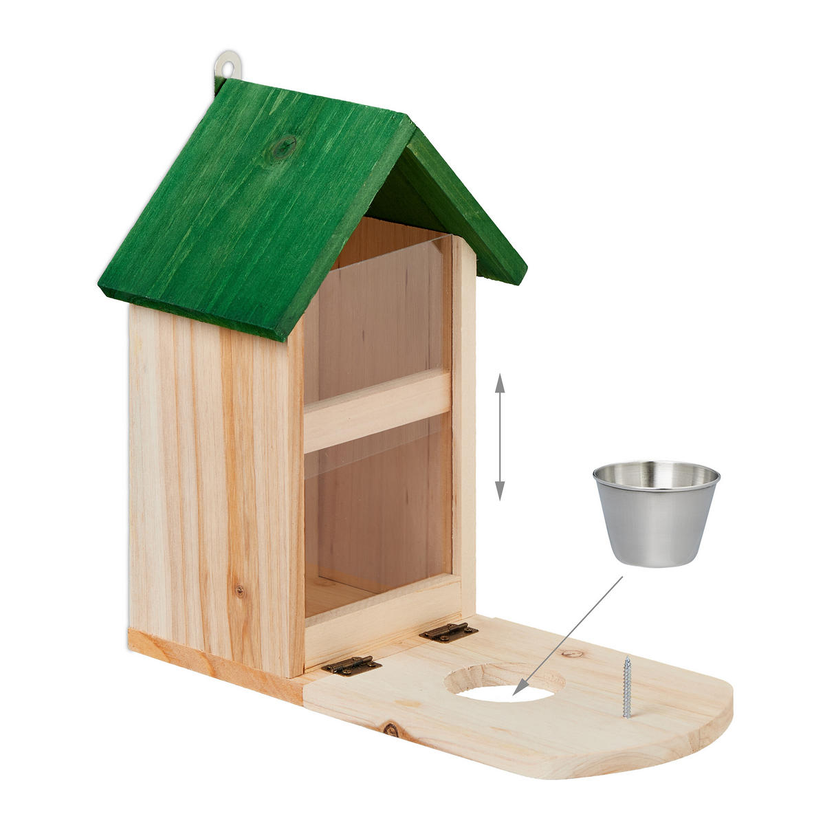 EICHHÖRNCHENFUTTERHAUS - Hellbraun, Holz/Kunststoff (17/28/28.8cm) - Relaxdays