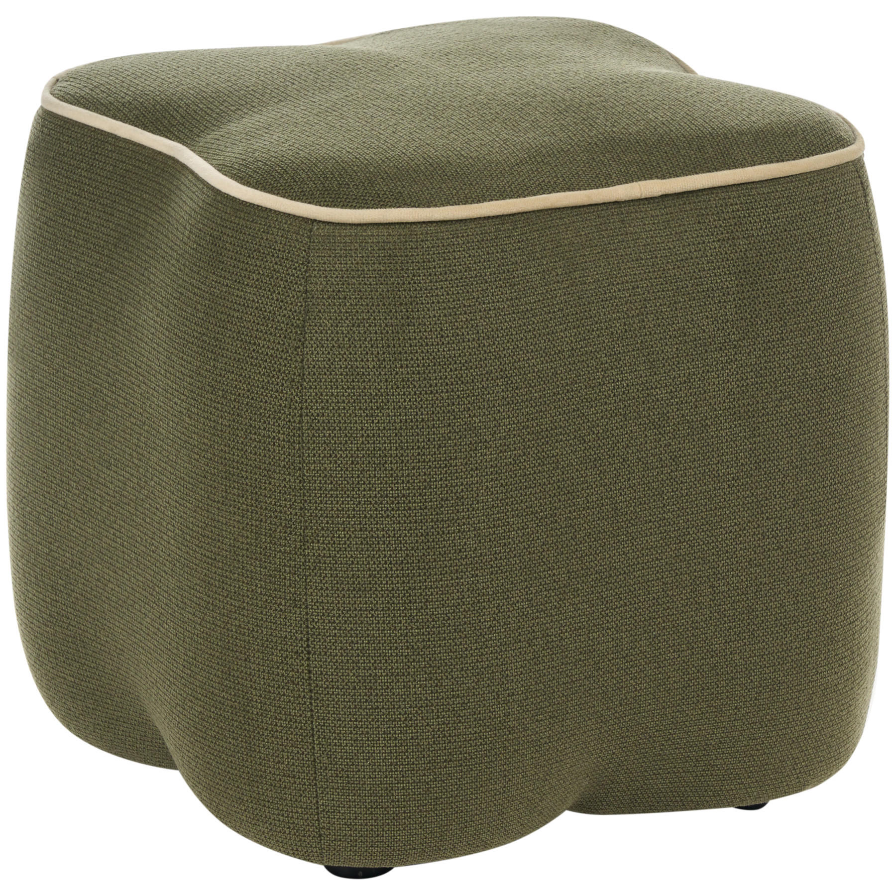 POUF Stoff Grün Juno - Beige, Textil (35/38/35cm) - Beliani