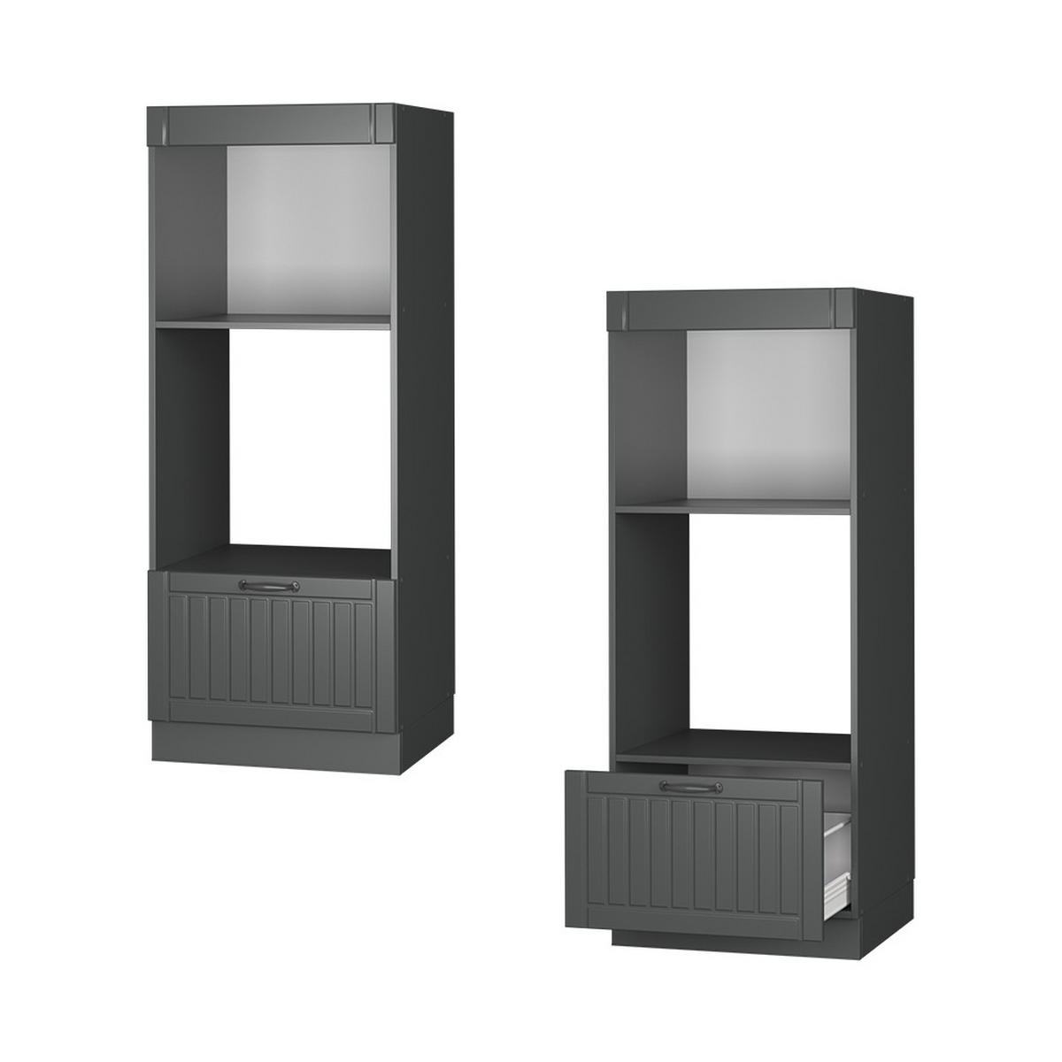 SKŘÍŇKA NA MIKROVLNNOU TROUBU Fame-Line Tmavě šedá - tmavě šedá/antracitová, kompozitní dřevo (60/153.6/58.1cm) - Vicco