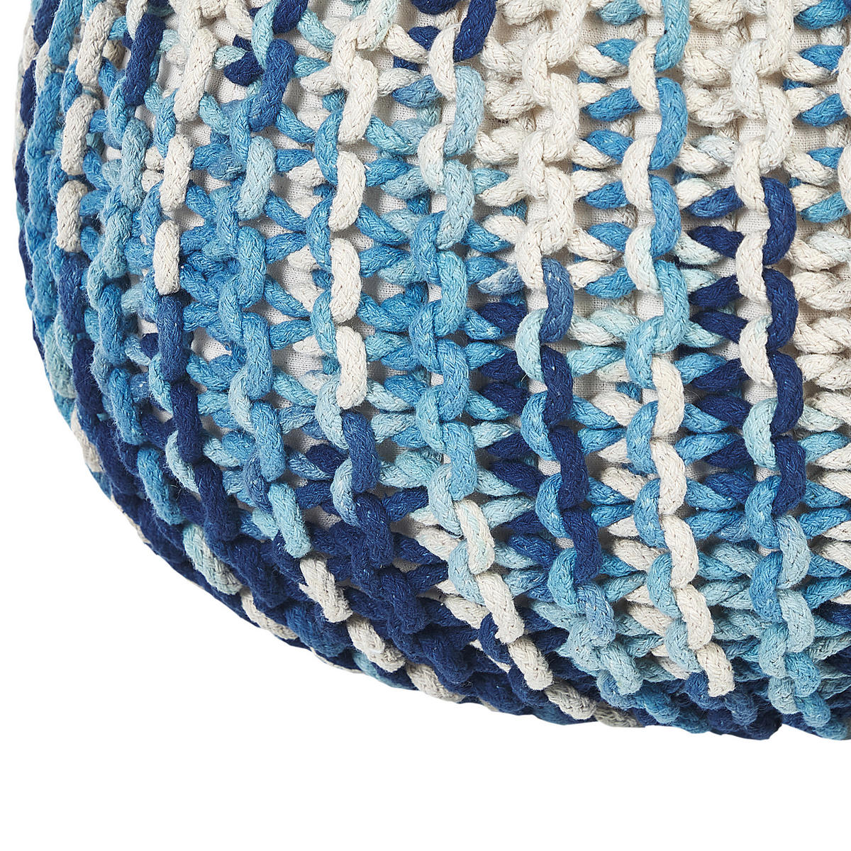 POUF Conrad 50/50/35 cm - Weiß, Naturmaterialen/Textil (50/35/50cm) - Beliani