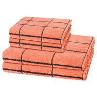 FROTTIERSET Sensual Skin Karo 4-teilig - Orange, Textil (50/100cm) - Ross