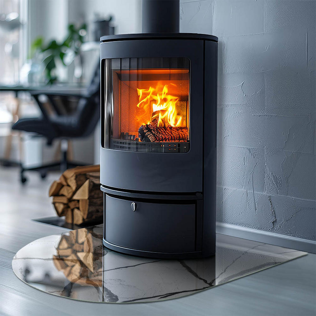 GLASPLATTE für Kamin 80x70 cm Weiß - Weiß, Glas (80/70/0.4cm) - ArtPrintCave