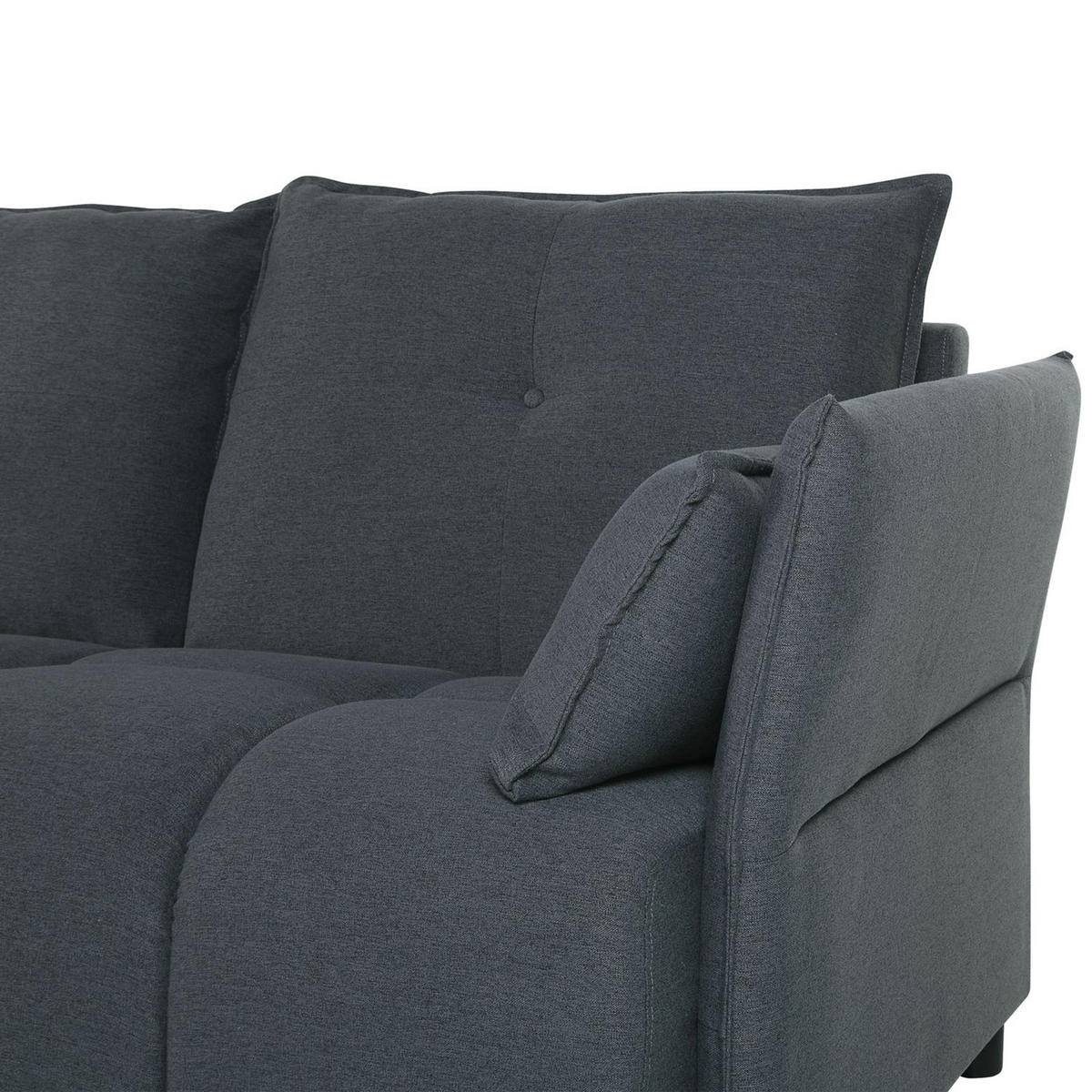 4-SITZER-ECKSOFA Polyester Grau linksseitig Tomra - Graphitfarben, Textil (325/136cm) - Beliani