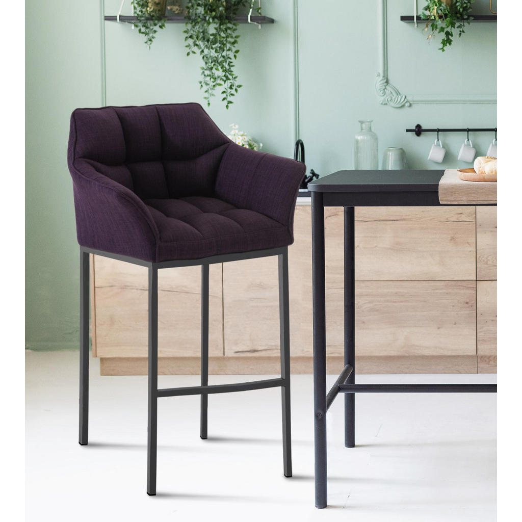 Thumbnail - CLP Barhocker, Lila, Textil, 64x110x48 cm, Esszimmer, Barmöbel, Barhocker