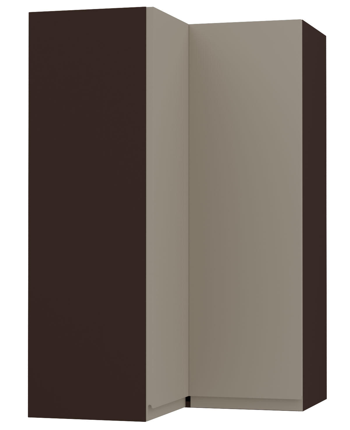 ECKHÄNGESCHRANK Avellino W14/60 Lava / Stone Grey Acryl Matt 60 / 60 / 96cm - Dunkelgrau/Grau, Holz/Holzwerkstoff (60/96/60cm) - Feldmann-Wohnen