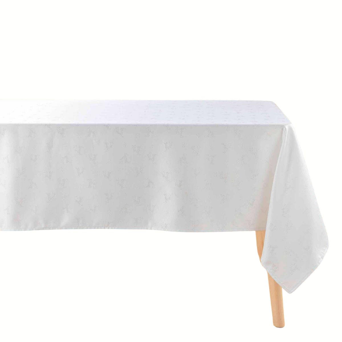 TISCHDECKE Jacquard Yarn 140/250 cm - Weiß, Textil (140cm) - Douceur d´intérieur