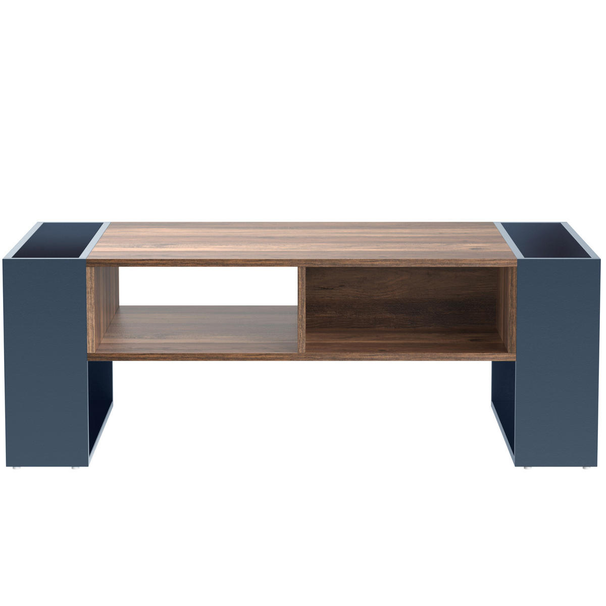 COUCHTISCH 111/40/60 cm in Schwarz/Grau aus Spanplatte mit Stauraum - Schwarz, Holzwerkstoff (111/60/40cm) - OKMYHOME