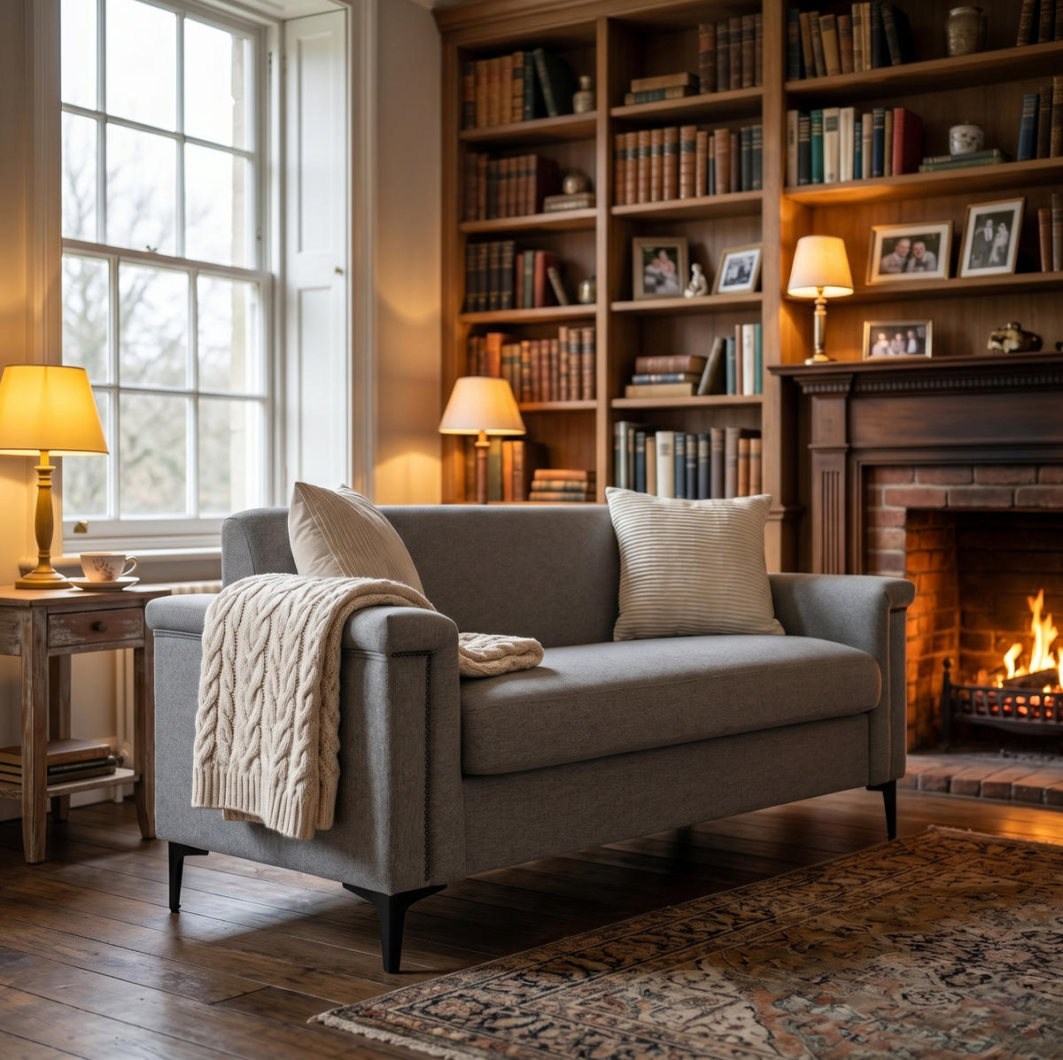 SOFA 2-Sitzer mit Metallfüßen Light Grey - Hellgrau, Holz (73.5/81.5/172cm) - Meubliv