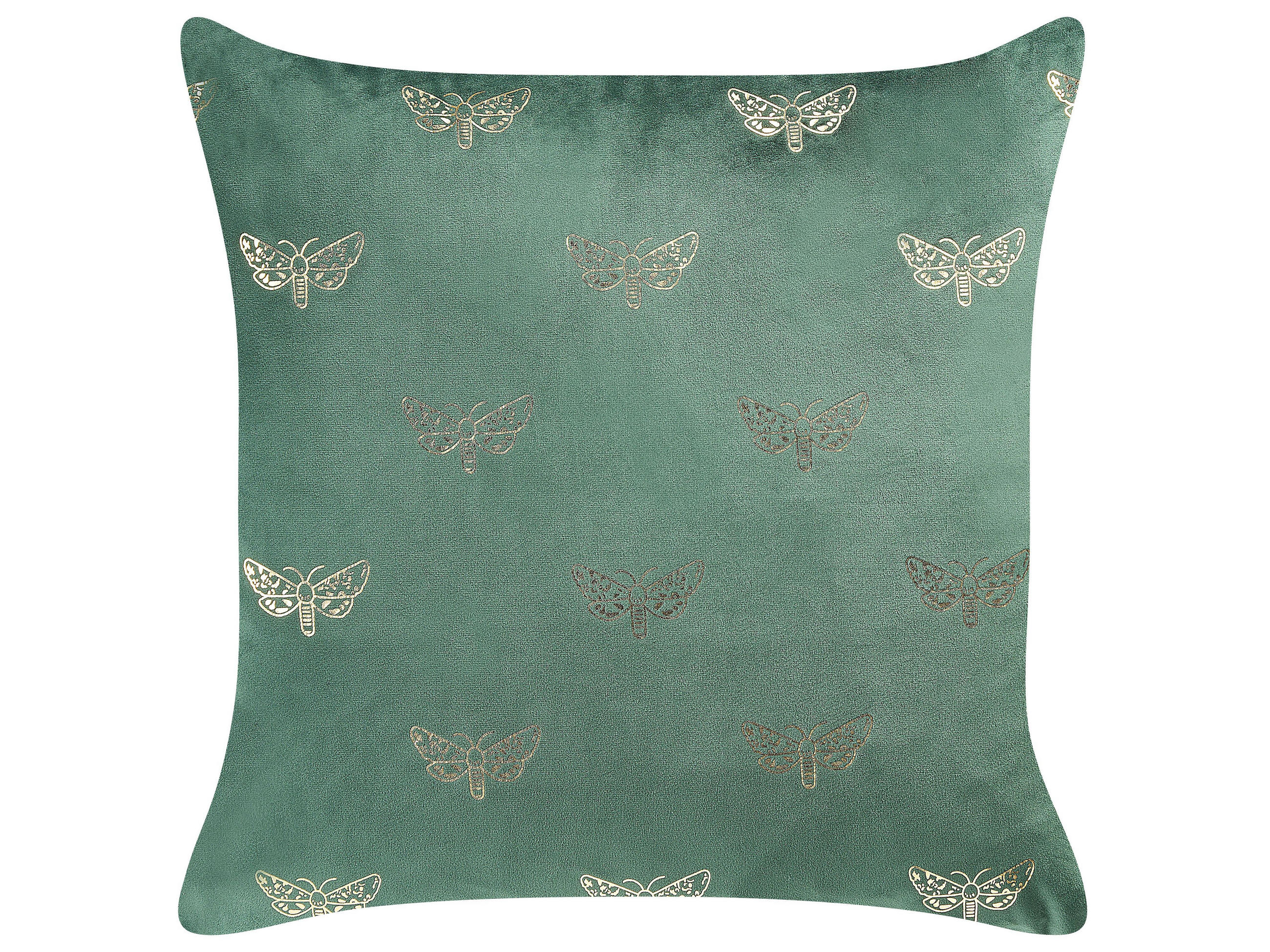 DEKOKISSEN 2er-Set Smaragdgrün 45/45 cm Yuzuri - Smaragdgrün, Textil (45/45cm) - Beliani