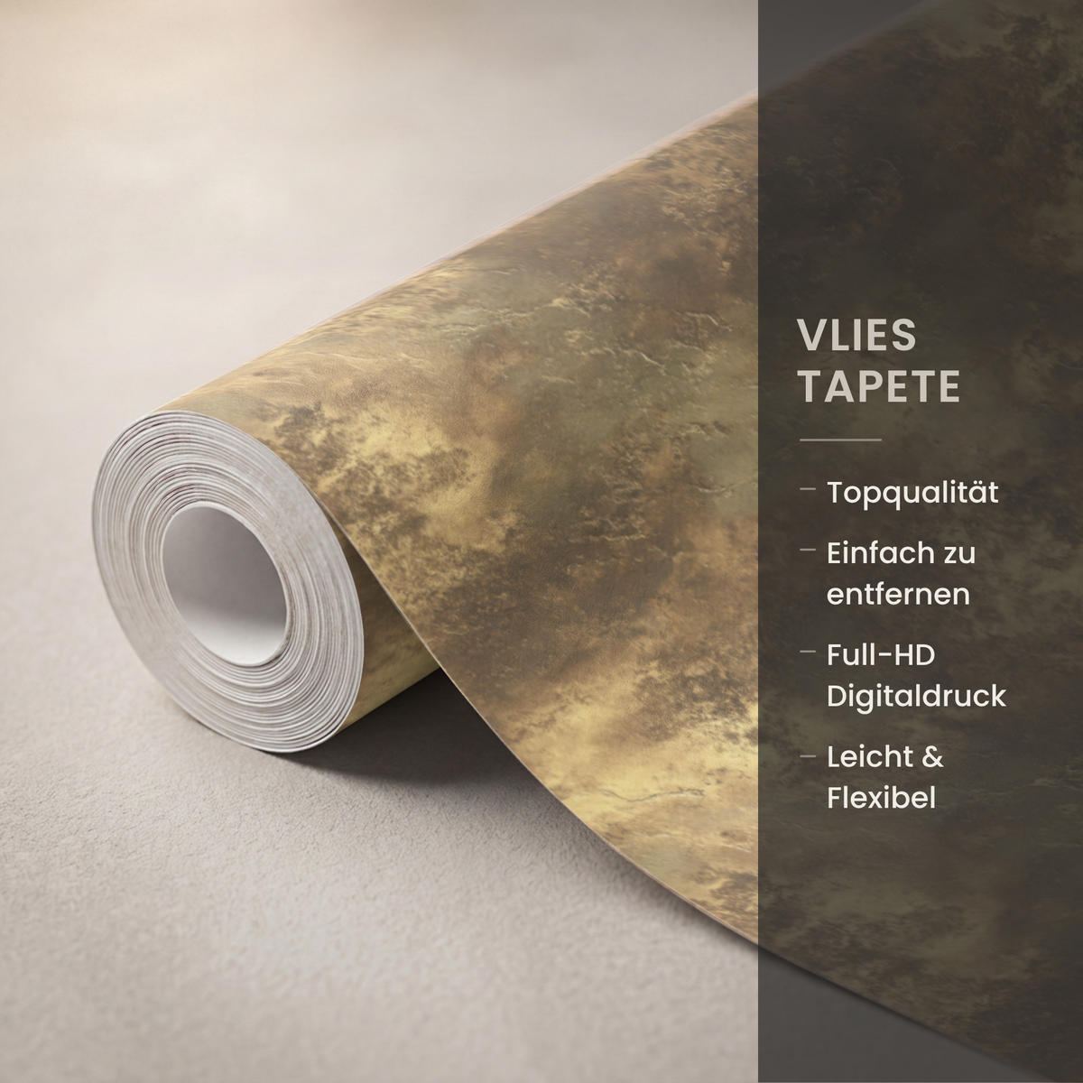 TAPETE - Antik - Metallic-Look - Gold - 100x260 cm - Messingfarben, Papier (100/260cm) - OnlyWow