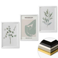 WANDBILDER 3er-Set - 40x60 cm Weißer Rahmen - Pflanzenmotive in Grün - Weiß, Kunststoff (40/60cm) - ArtPrintCave