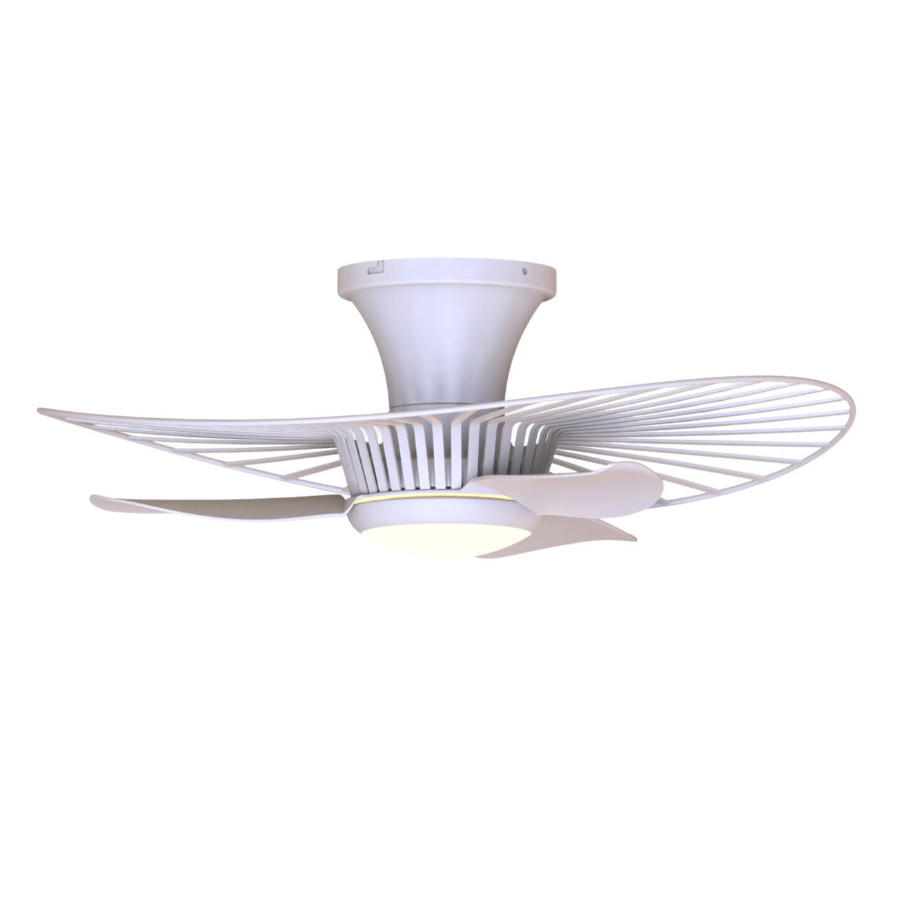 LED-DECKENVENTILATOR Melvin, Weiß, 23cm, Dimmbar - Weiß, Metall (23/66/23cm) - KOSILUM