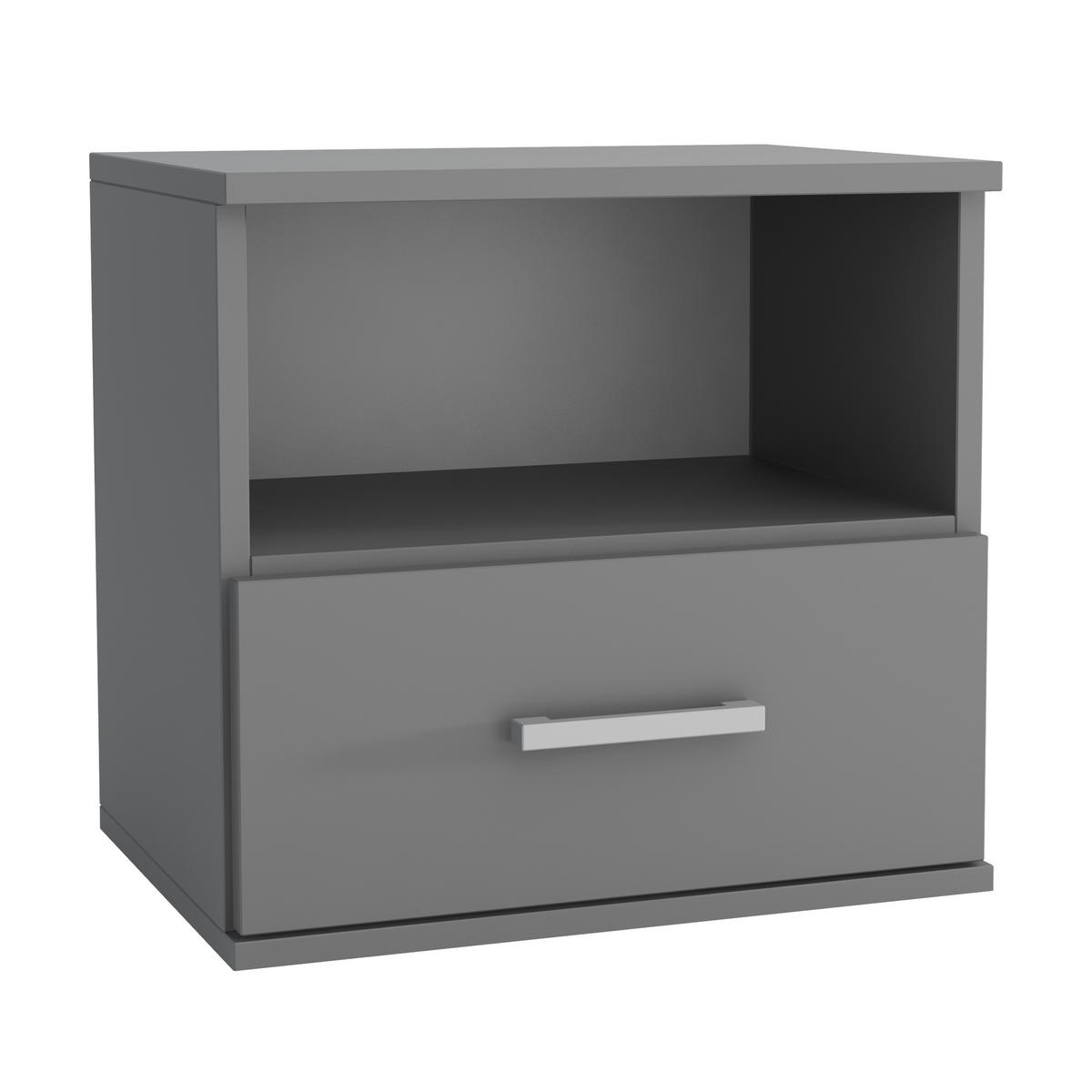 NACHTTISCH NOCTA 48/50/35 cm Graphitfarben - Graphitfarben, Holzwerkstoff (48/50/35cm) - MASSENO