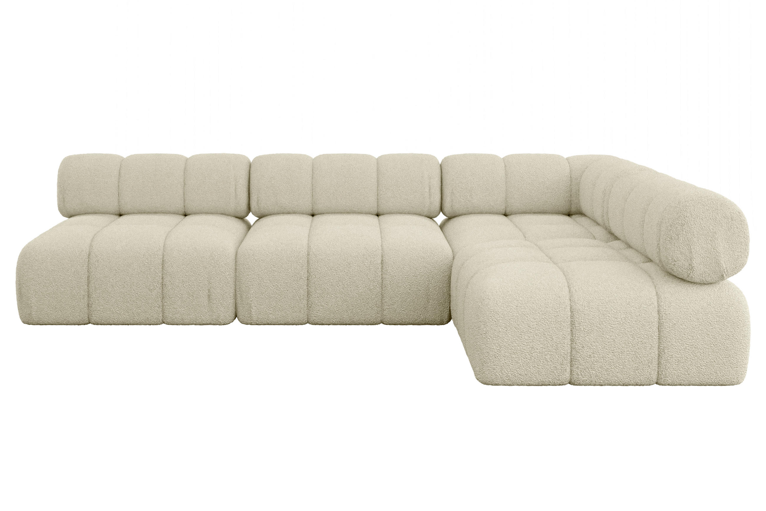 ECKSOFA modulares Sofa Samaro-L2 - 285x190x70 cm Beige Bouclé - Beige, Holzwerkstoff/Textil (285/190cm) - ALTDECOR