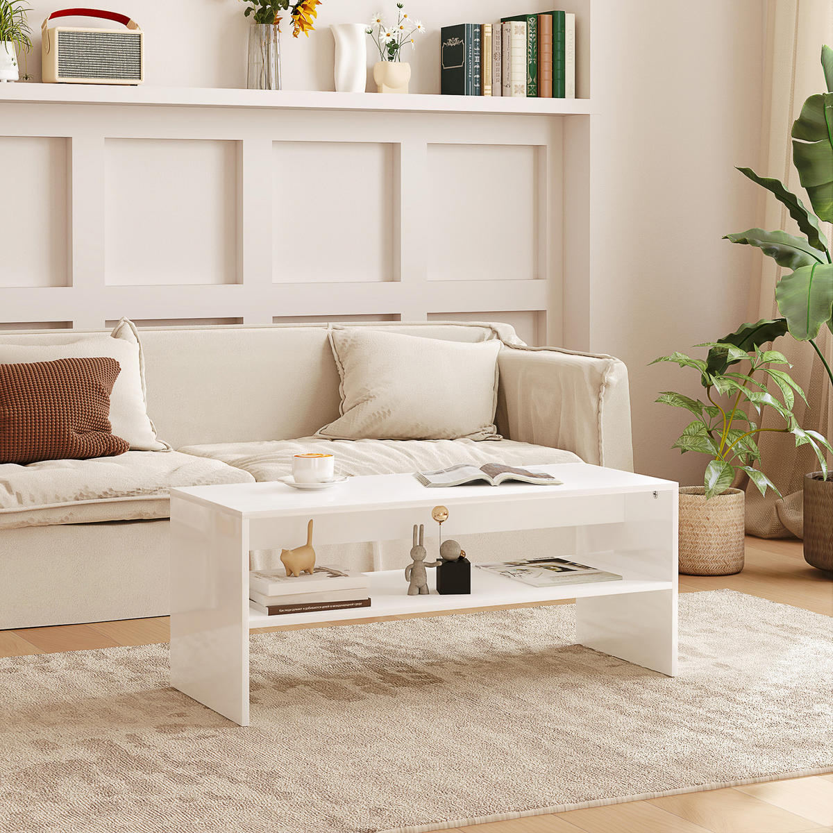 COUCHTISCH Weiß 1 Stück - Weiß, Kunststoff (100/40/41.5cm) - GiPP