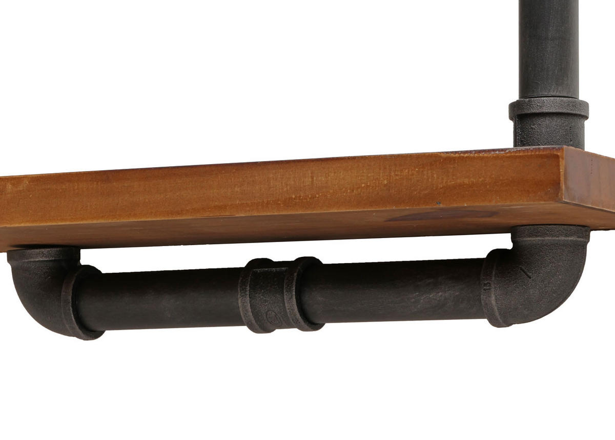 WANDREGAL 2er-Set 29x45x25cm 3D-Struktur Industrial Stahl Massiv-Holz Braun - Braun, Holz (45/29/25cm) - BERLINLODGE