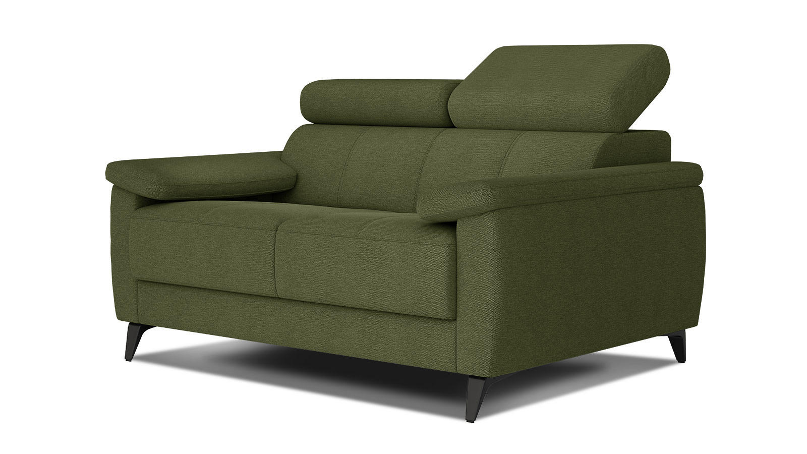 SOFA TAUNUS 2-Sitzer, grün - Schwarz/Grün, Holzwerkstoff/Textil (141/80/102cm) - Courtois Laville