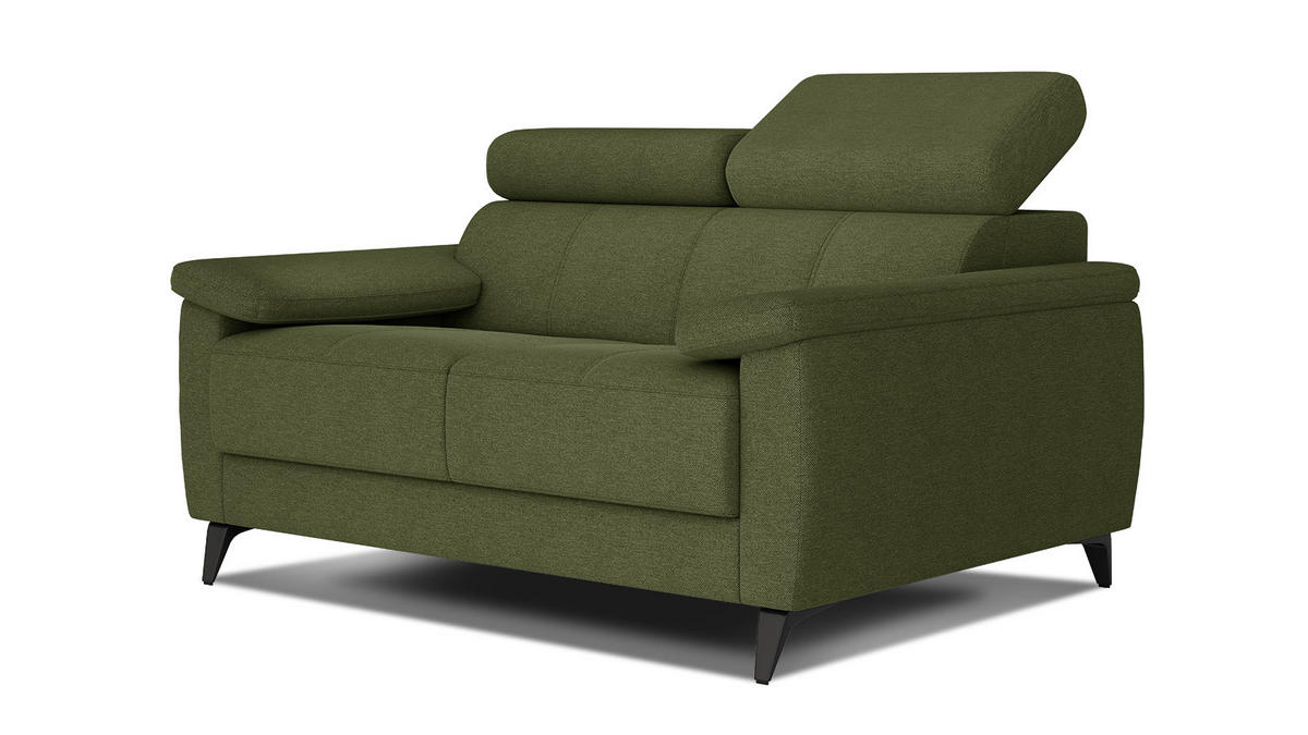 SOFA TAUNUS 2-Sitzer, grün - Schwarz/Grün, Holzwerkstoff/Textil (141/80/102cm) - Courtois Laville