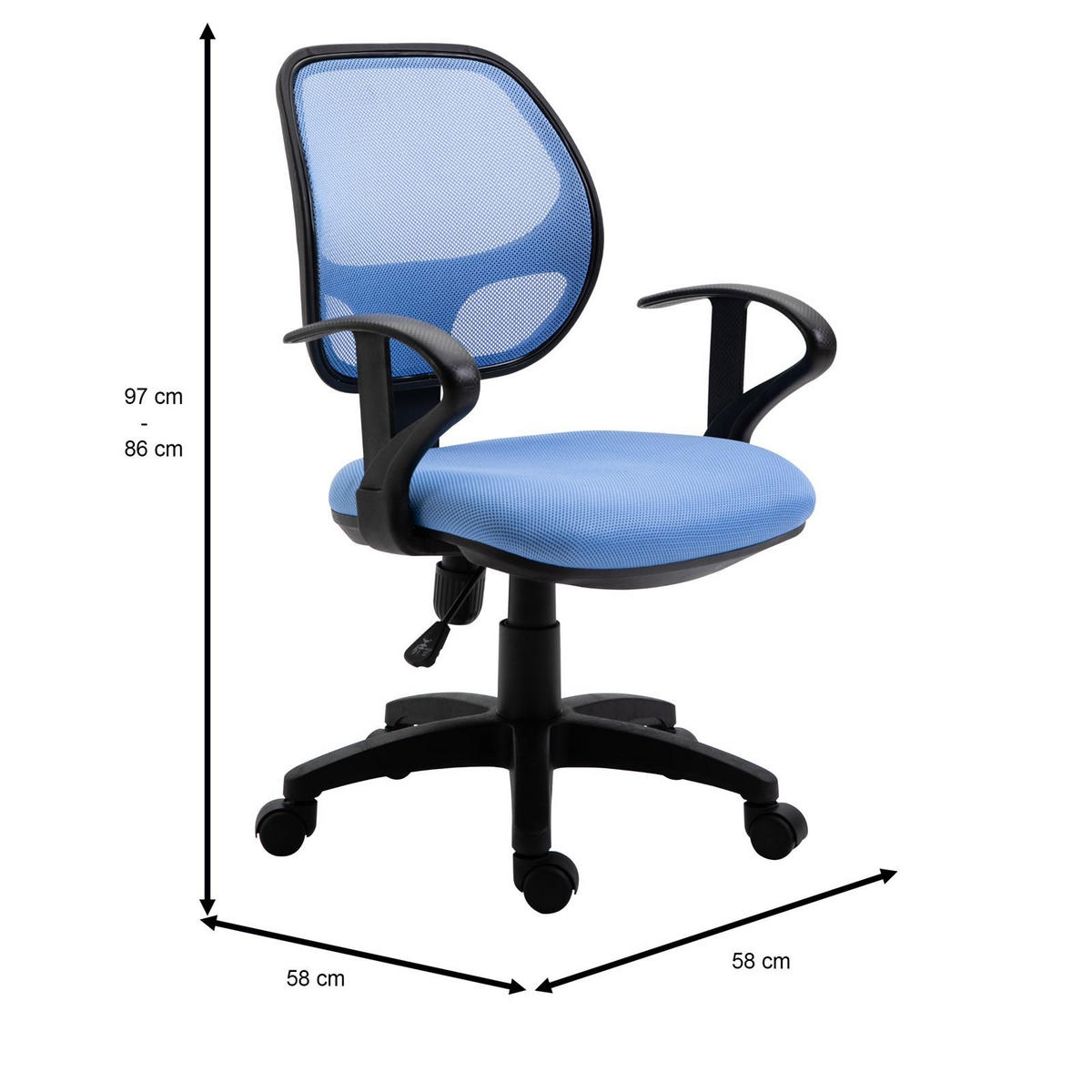 KINDERDREHSTUHL COOL HELLBLAU - Hellblau, Textil (58/97/58cm) - IDIMEX