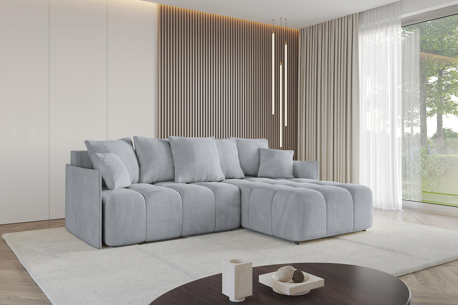 Thumbnail - Altdecor Ecksofa, Titan, Textil, 4-Sitzer, Ottomane rechts, 251x189 cm, Wohnzimmer, Sofas & Couches, Wohnlandschaften, E...