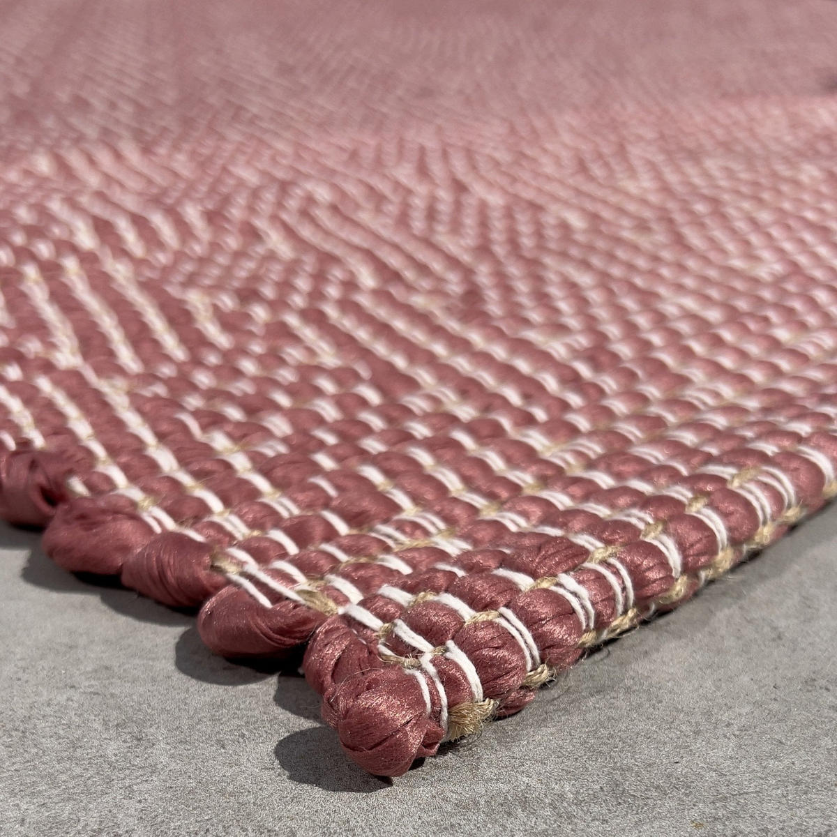 TEPPICH aus recycelten Fasern handgewebt rosa - Pink, Naturmaterialien (160/230cm) - AFK Living