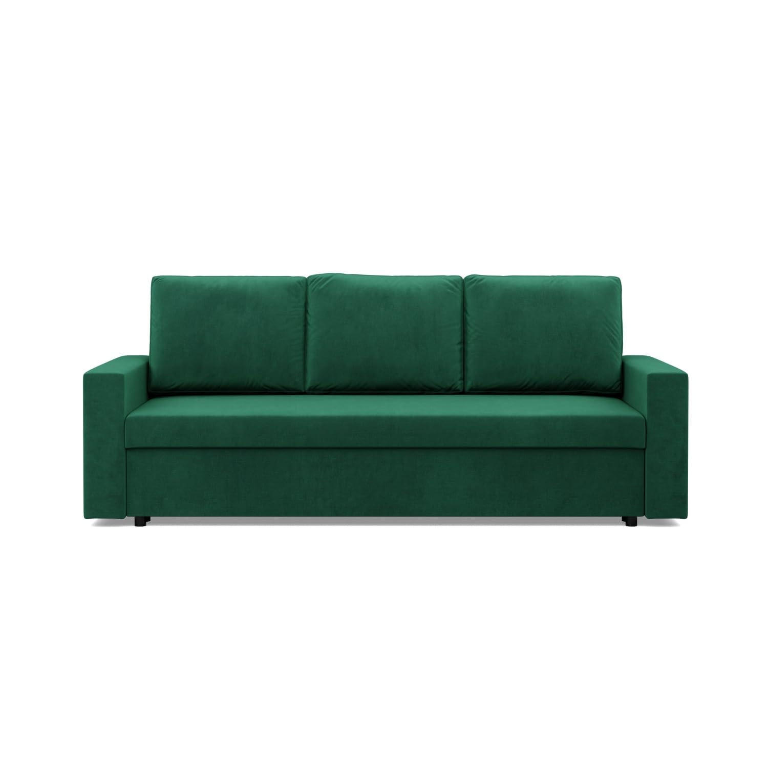SOFA 3-SITZER MIT SCHLAFFUNKTION NEO, Dunkelgrün - Dunkelgrün, Textil (220/85/92cm) - Mebligo