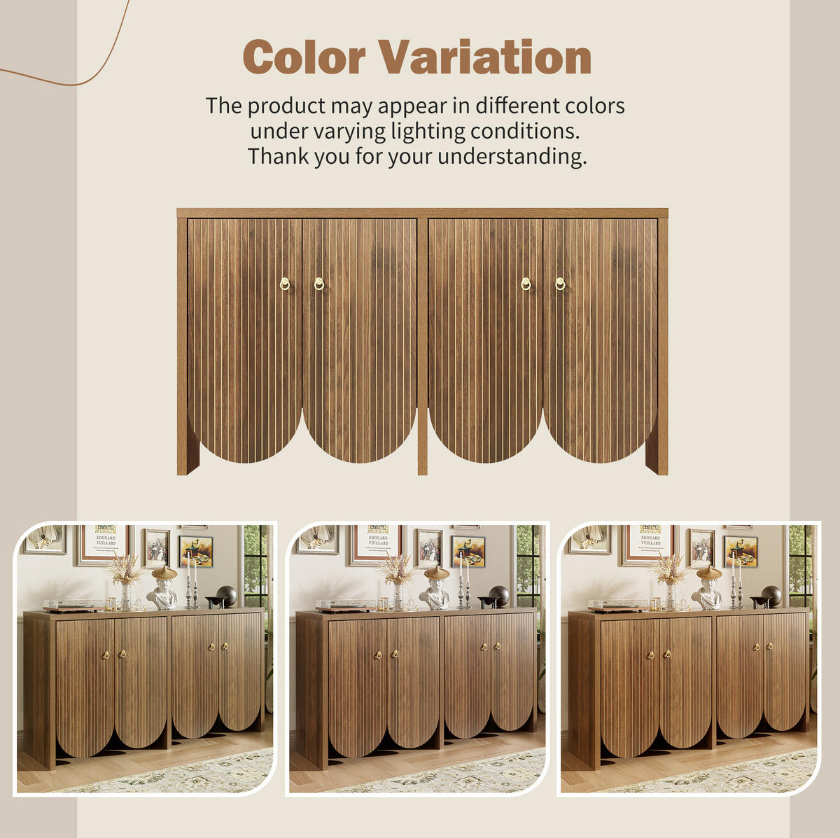 SIDEBOARD 147/40/80 cm Walnuss aus MDF mit 4 Türen - Walnussfarben, Holzwerkstoff (40/80/147cm) - OKMYHOME