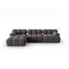MODULARES-ECKSOFA links Bellis aus Samt dunkelgrau 4 Sitzplätze - Dunkelgrau, Textil (122/285cm) - Micadoni