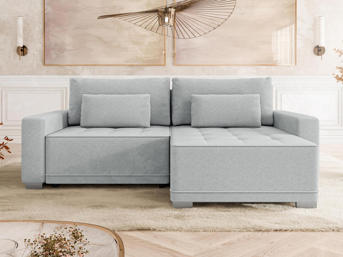 ECKSOFA Zeus - Grau, Holz/Kunststoff (238/160cm) - MIRJAN24