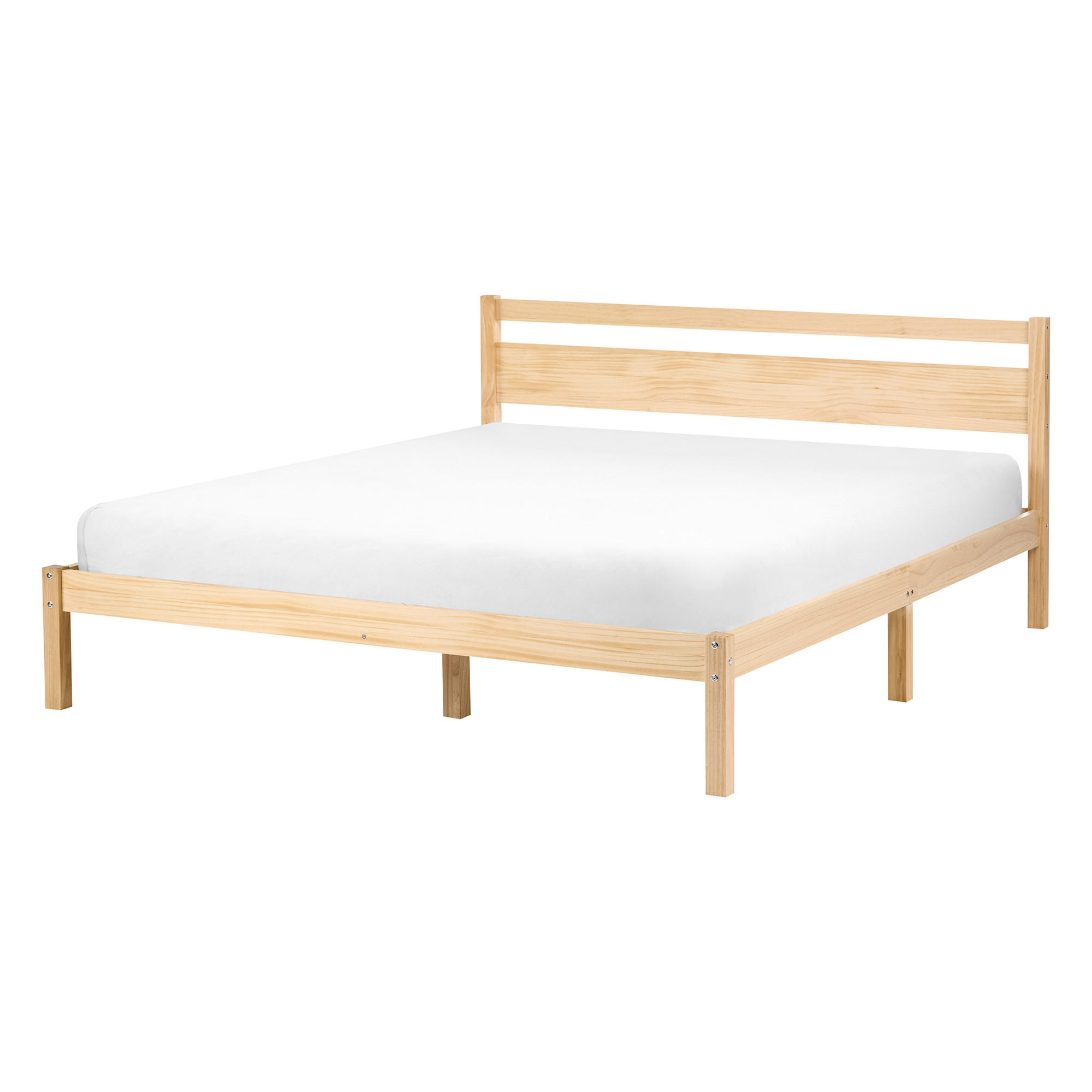 PAT cu somieră 140/200 lemn de pin maro deschis Mercurer - maro/maro deschis, lemn (140/200cm) - Beliani