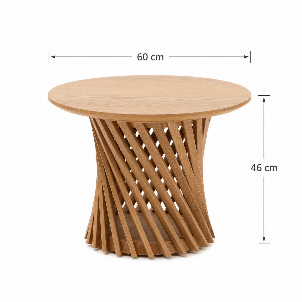 COUCHTISCH Emma, Natur Massiveiche - Beige, Holz (60/80/48cm) - WOODEK