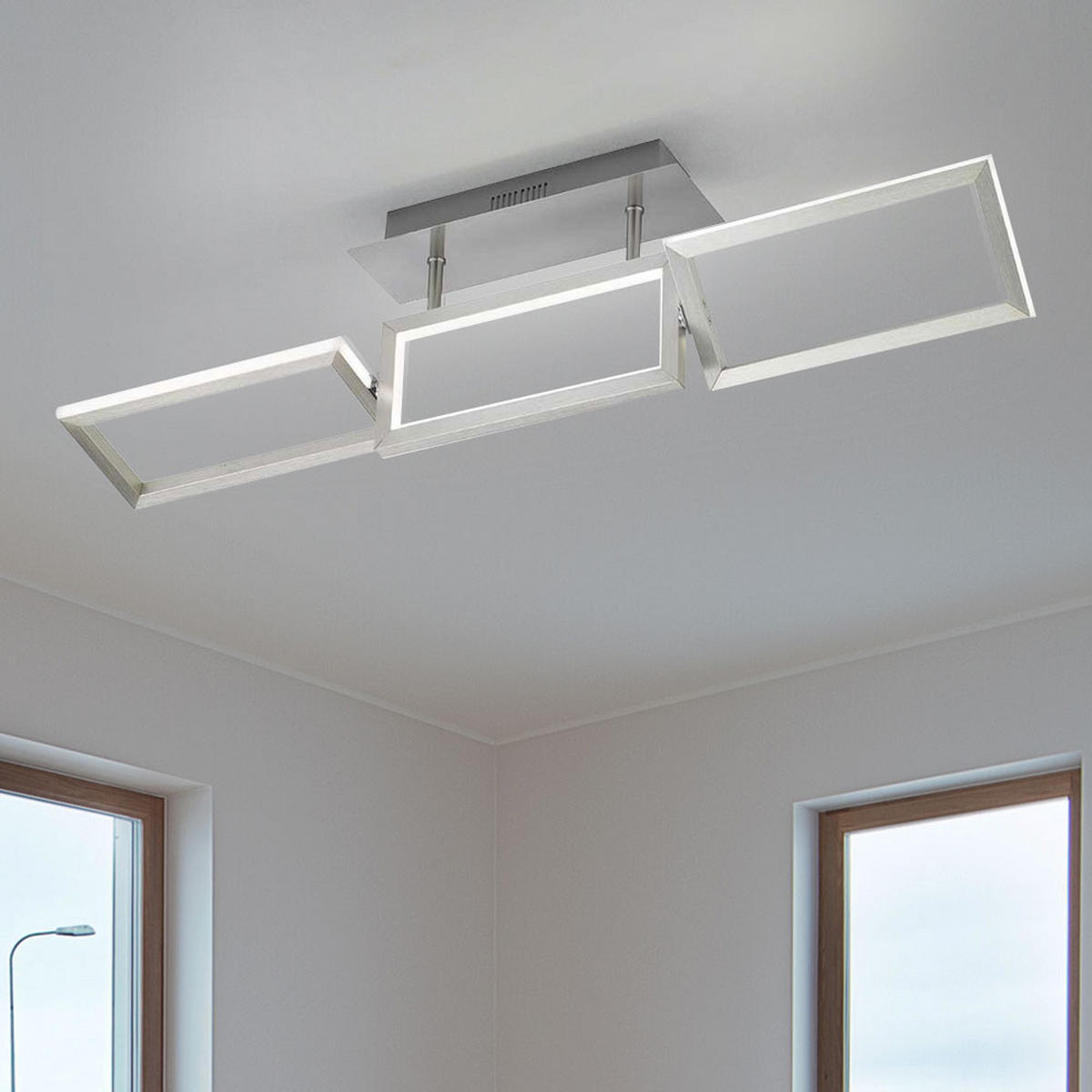 LED DECKENLEUCHTE Alu Silber Beweglich - Silberfarben, Metall (81.5/12/21cm) - Wofi