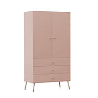 DREHTÜRENSCHRANK VALERIO 2-türig 100/52/202 cm Rosa - Rosa, Naturmaterialien/Holz (100/202/52cm) - Idohome
