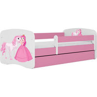 KINDERBETT Emily mit Schublade und Matratze, Rosa 80x180 cm - Rosa, Holzwerkstoff (180/80cm) - WFL GROUP