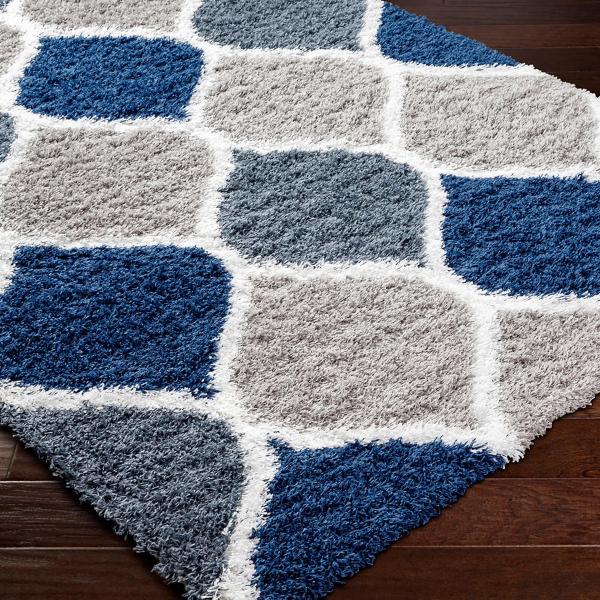 HOCHFLORTEPPICH 160/220 cm Blau - Hellgrau, Naturmaterialien/Textil (160/220cm) - LIVABLISS