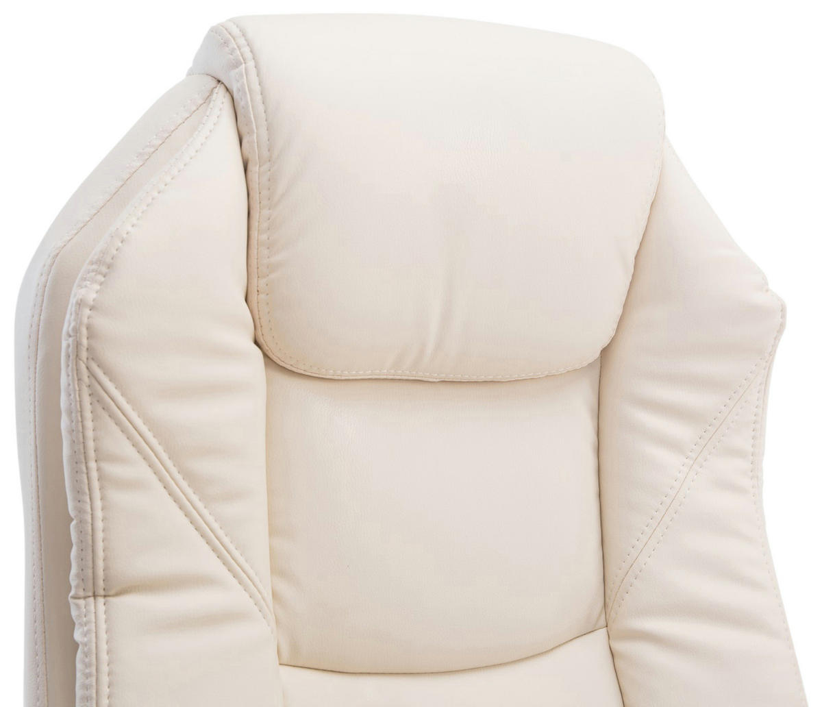 CHEFSESSEL Lederlook Creme - Chromfarben/Creme, Textil/Metall (67/114/64cm) - CLP