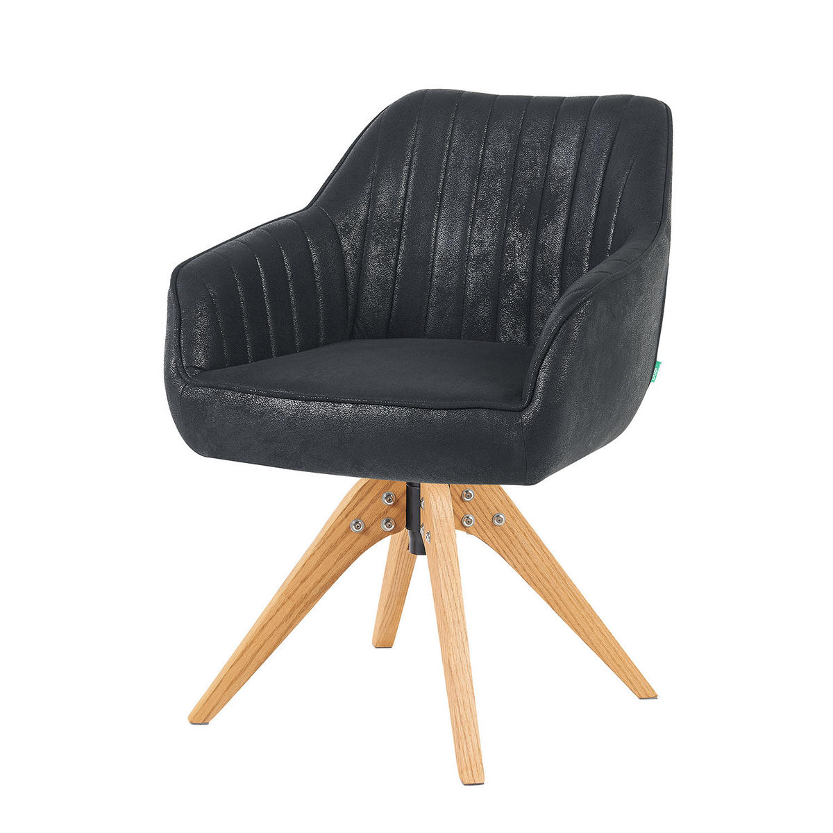 ARMLEHNSTUHL Mika-Finn 2er-Set - Honigeiche/Schwarz, Eichenholz/Holz (60/82/61cm) - DUBI Möbel