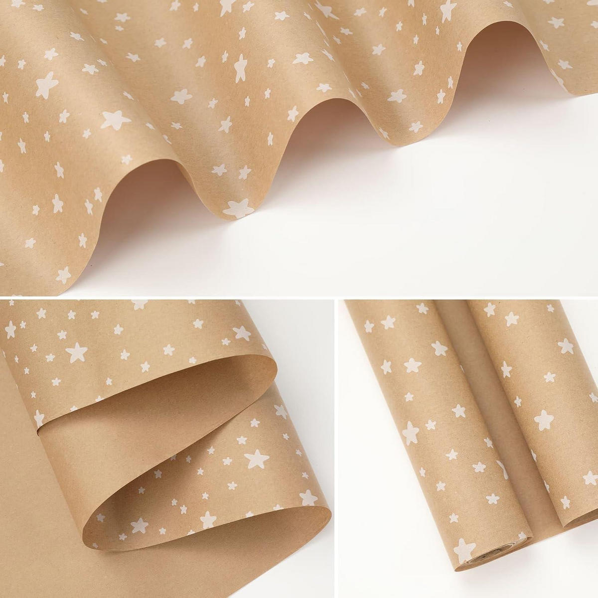 GESCHENKPAPIER Weihnachten 44 cm x 15 m Stern - Braun, Papier (44/440/1500cm)
