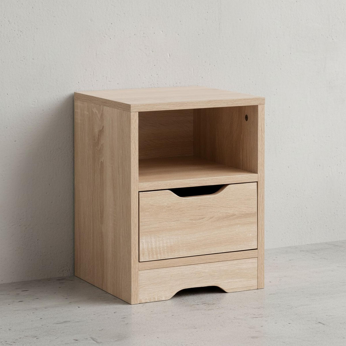 NACHTTISCH Modern Schublade Ablage Kratzfest ILM, Beige 31x31x43 cm - Beige, Holz (31/43/31cm) - KADIMA DESIGN