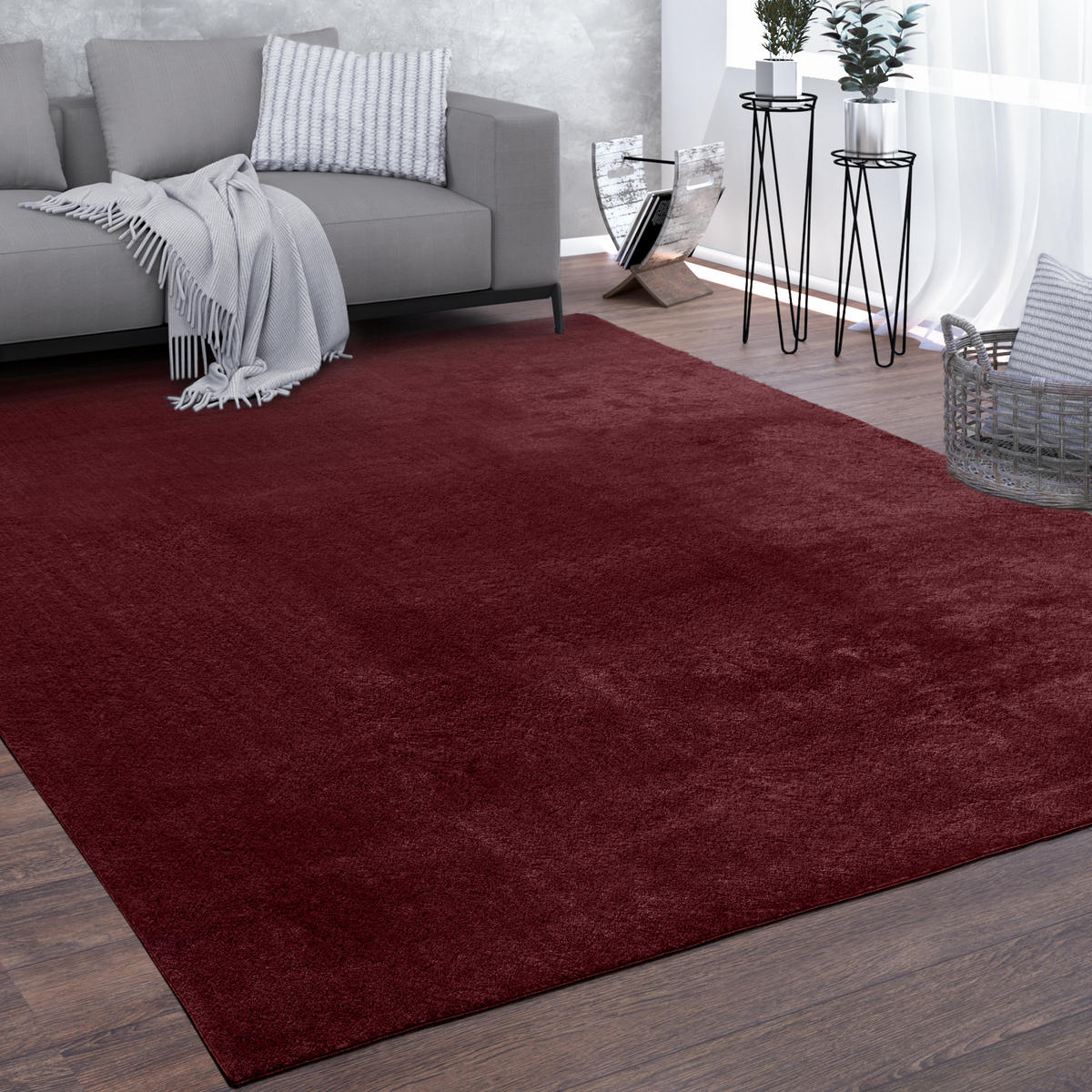 KURZFLORTEPPICH 120/160 cm Cadiz 630 - Rot, Textil (120/160cm) - Paco Home