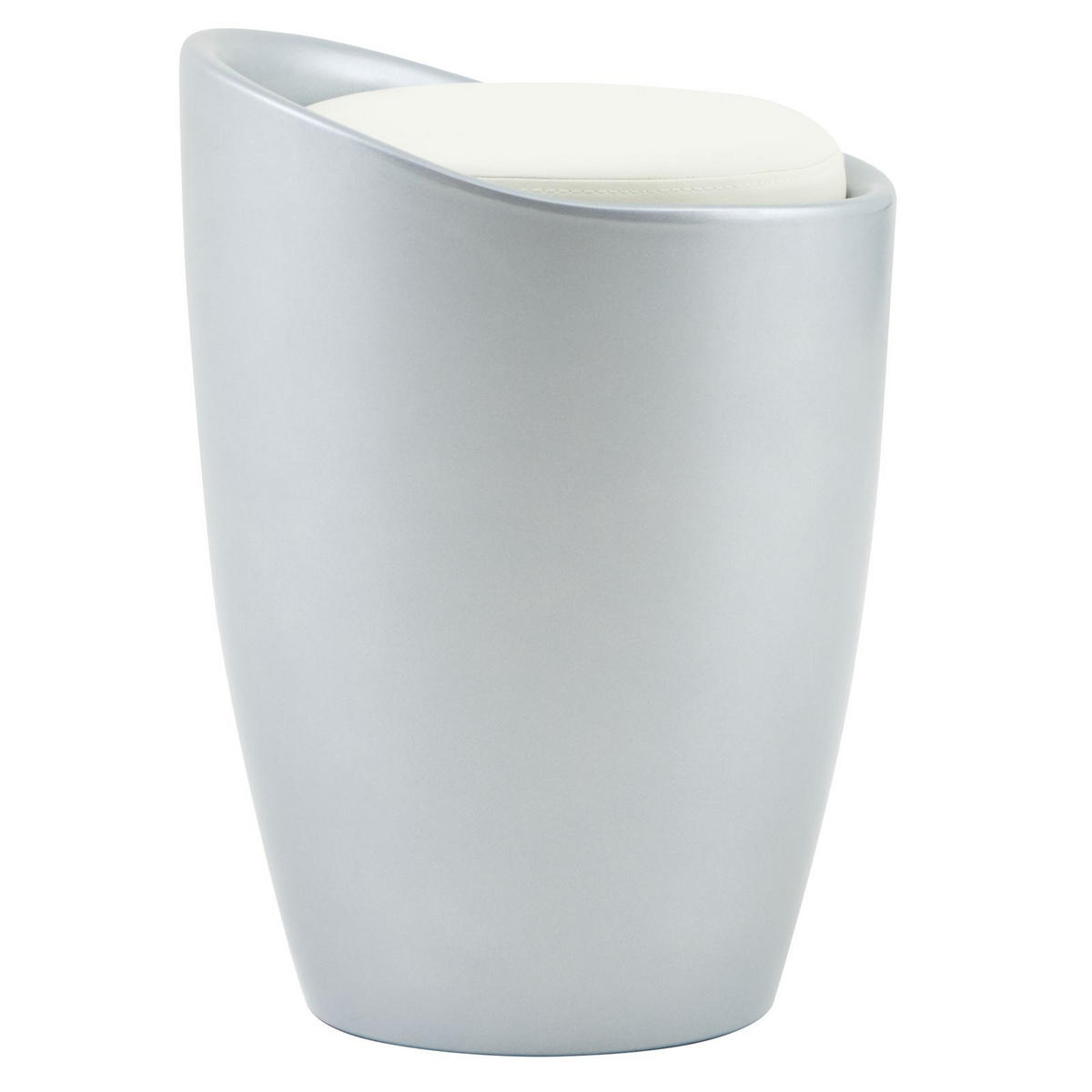 SITZHOCKER DANIEL - Weiß/Grau, Kunststoff/Textil (35/50/35cm) - IDIMEX