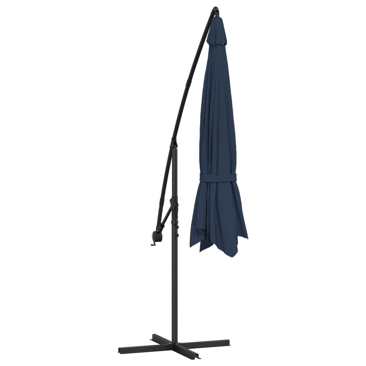 SONNENSCHIRM rund MARC 350cm Blau | UV-Schutz, Kurbelsystem | Ampelschirm rund - Blau, Metall (350/350cm) - DELUKE