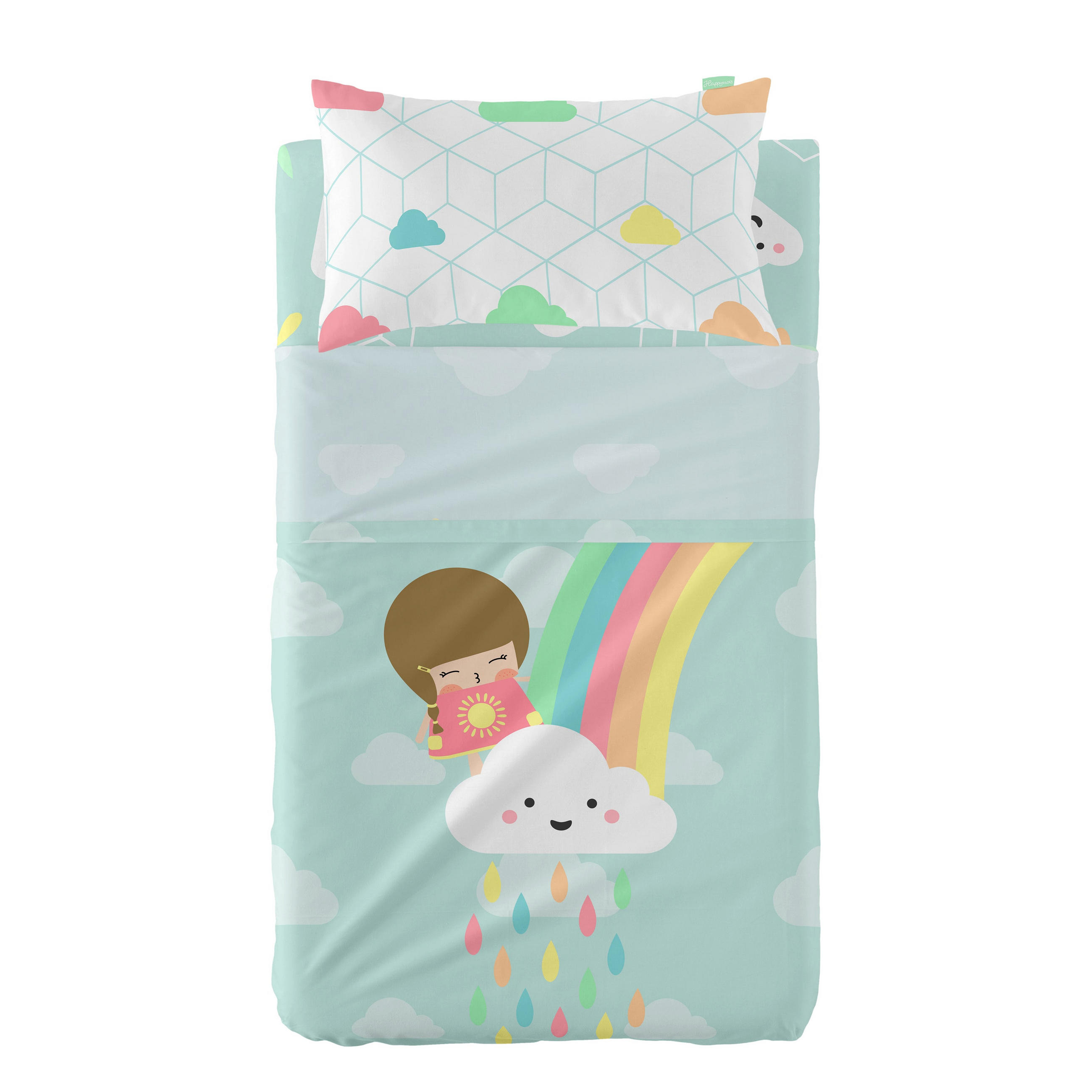 BETTWÄSCHE 2er-Set teiliges rainbow 120x180 cm (kinderbett) mehrfarbig - Multicolor, Textil (120/180cm) - Happy Friday