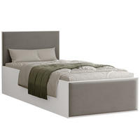 POLSTERBETT SASHI 90/200 cm Bettkasten, ohne Matratze, Weiß / Grau - Grau, Holz/Holzwerkstoff (90/200cm) - Idohome
