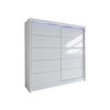 SCHWEBETÜRENSCHRANK Talin IV, mit RGB LED Beleuchtung - Silberfarben/Weiß, Holzwerkstoff/Metall (180/215/58cm) - MIRJAN24