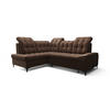 ECKSOFA KONGO RBN16, Eckcouch in L-Form mit Schlaffunktion, Farbe: Dunkelbraun, Velourstoff, Ottomane Links - Dunkelbraun, Textil (268/210cm) - O-Sofa