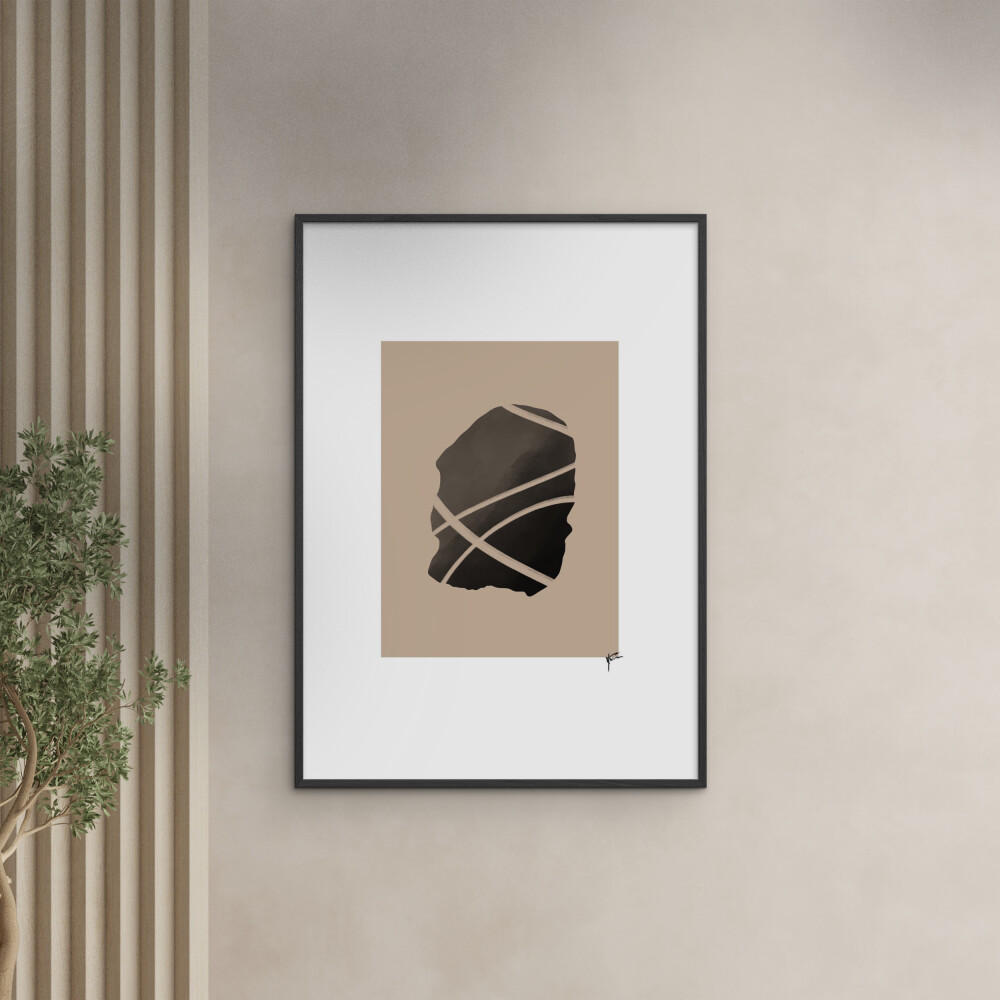 POSTER mit Rahmen N. Atelier - Noir Signifie - Schwarz, Holz/Papier (50/70cm) - Poster&Frame