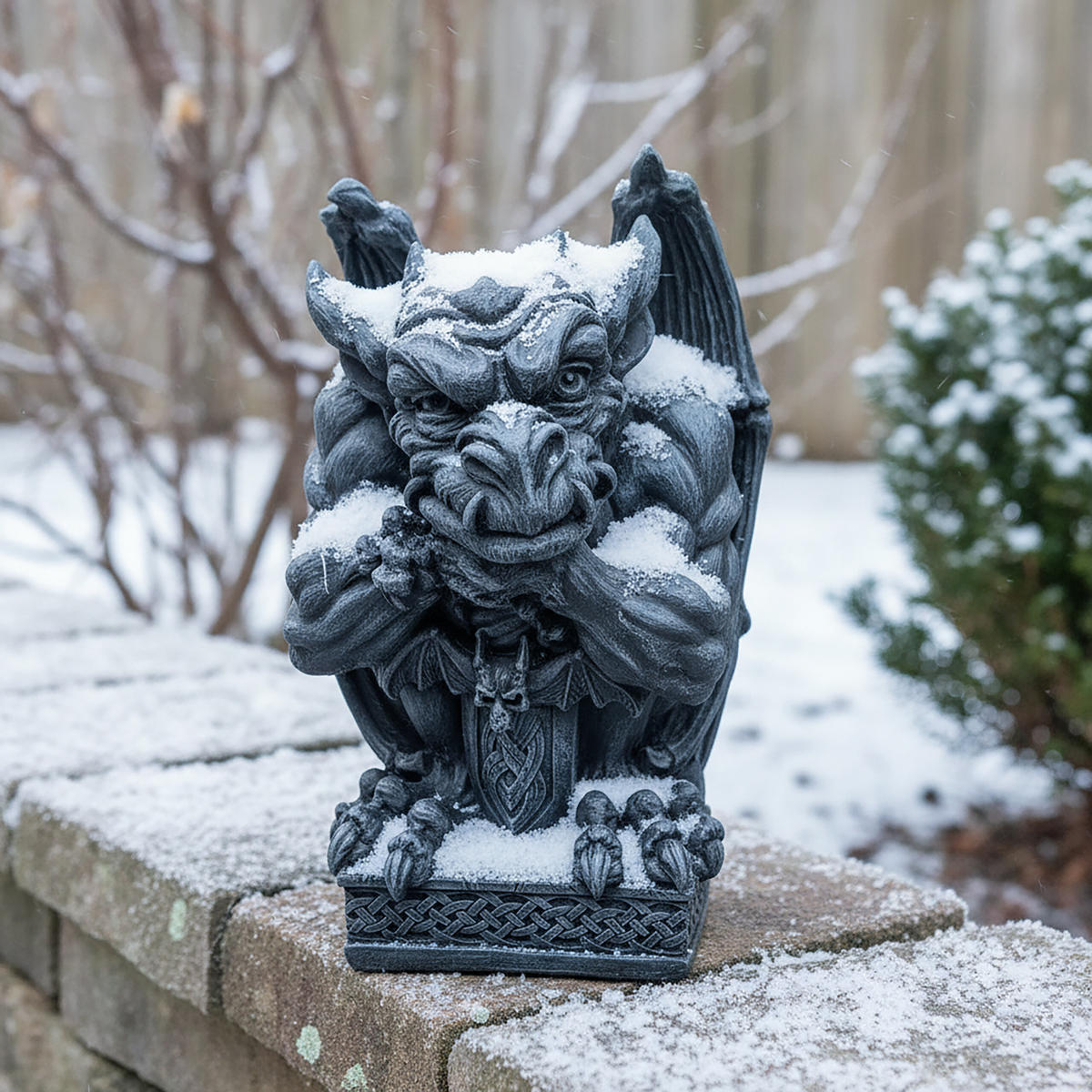 GARGOJLA-SOŠKA - sivá, plast (28/42/28cm) - Relaxdays