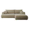 ECKSOFA Ovo Beige Velours - Beige/Schwarz, Kunststoff/Textil (260/165cm) - Selsey